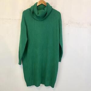 ANNA KAY bright green turtleneck sweater dress sz S